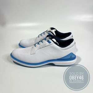 Nike Jordan ADG 5 White Leather Blue Golf Shoes FQ6642-104 Size 9
